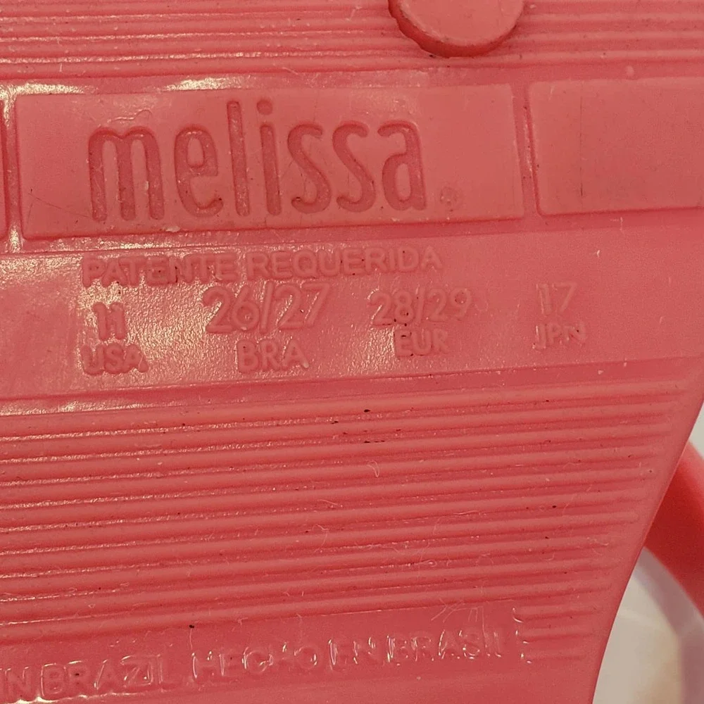Mel Dreamed by Melissa Butterfly Wing Sandal Size 11 Flip Flop Coral Pink
